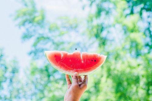 夏季吃瓜照片拍摄